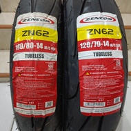 TUBELESS TIRES 100/ 80-14 & 120/70-14 ZENEOS ZN62 PAIR (+ tubeless valve)