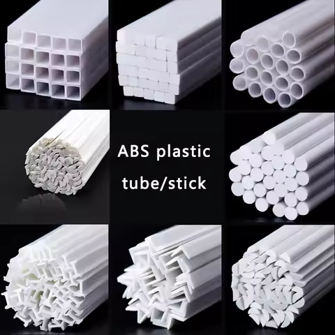 Diy Building/House Scene Materials ABS Plastic Round/Square/Half Round White Stick/Tube Accessories 