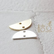 DIY Jewelry Brass Accessories 15 * 8mm Thick Plated Gold Silver Double Hole Semicircle Moon Copper S