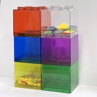 Building Block Piggy Bank Transparent Piggy Bank Foldable Building Block Coin Bank Building Block St