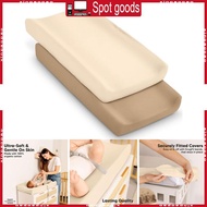 XI 2 Pieces Soft and Breathable Nappy Changing Table Pad Cover with Elastic Design Easy Installation