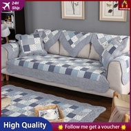 [In stock]cotton long sofa cover 1/2/3/4/seater &amp; L shape couch cover non-slip sofa towel sofa cover combination sofa cushion