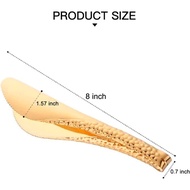 2 Pack 8 Inch Gold Salad Tongs Serving Tongs 8 Inch Stainless Steel Cooking Utensils Non-slip & Easy