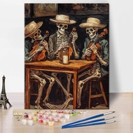 TUMOVO Paint by Numbers for Adults Skeletons Playing Violin Paint Number Kits Cowboy Paint by Number