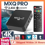 【Shipped From Penang】Smart Android Tv Box MXQ Pro TV Box 4K HD 8+128G 2.4G/5G WiFi Connection Smart Media Player Set Top TV Box