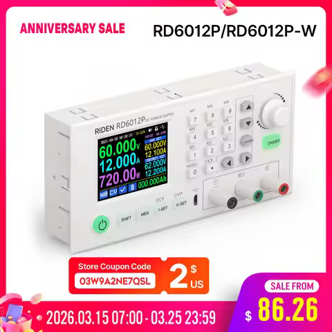 RD RD6012P RD6012PW USB WiFi 5 Digit DC DC Step down Power Supply Adjustable buck converter 60V 12A 