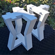 Steel Table Legs Coffee 1 Pair Of Center Tables (2 Legs) Size W30 X H40 Cm. Matte Black And White 1 