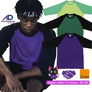 Oren Sport Raglan 3/4 Sleeve T-shirt (Unisex) - Oren Sport CT56 100% Cotton Raglan Style T-shirt (FU