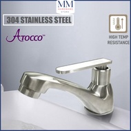 AT-555555SS 304 Stainless Steel Basin Tap Bathroom Faucet Water Pillar Tap Kepala Paip Sinki Air Tan