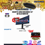 [ผ่อน 0% 10 ด.]GIGABYTE AORUS MO34WQC2 34" QD-OLED MONITOR(OLED 240Hz)/ประกัน 3 Years