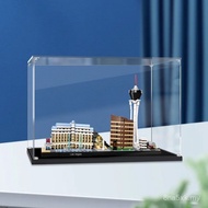 La Vegas Box Anti-dust High Acrylic Music Storage Box Skyline Suitable for 21047 Figure Display Tran