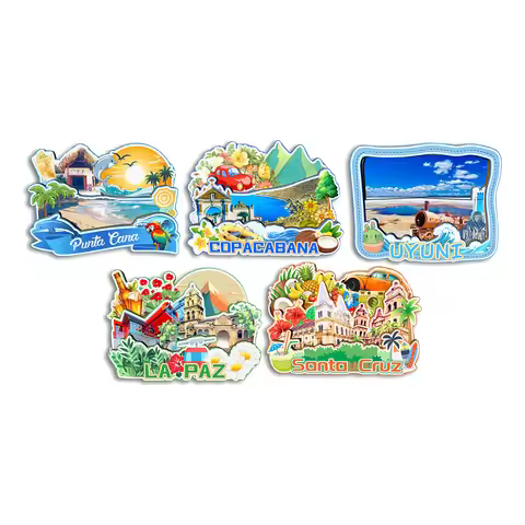 Santa Cruz La Paz Uyuni Copacabana Punta Cana Copacabana Bolivia Fridge Magnet Travel Souvenir Gift 