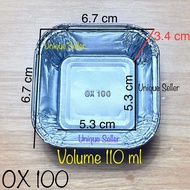 [Isi10] Aluminium Foil Cup OX 100 + Tutup Mika Bestfresh / Alufoil Tray Kotak Kecil OX 100 Tanpa Tut