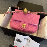 Chanel 金球方胖包 芭比粉