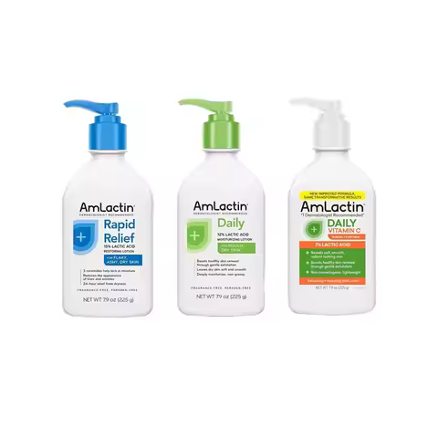 Amlactin Body Lotions Rapid Relief Restoring Lotion+Daily Moisturizing 12% Lactic Acid Lotion Nouris