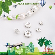 ❤️DIY Jewelry Accessories❤️Color Retaining Bag Thick Silver Rhinestone Ring Spacer Beads Wheel Beads Abacus Beads with Diamond Spacer DIY Handmade Beaded Jewelry Accessories [Bead Cap/Spacer/Necklace Bracelet Earring]