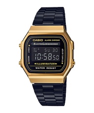 ของแท้100% คาสิโอ นาฬิกาข้อมือ Casio Standard DIGITAL Vintage Black&amp;Gold รุ่น A168WEGB-1B ประกัน1ปี ร้าน Time4You T4U