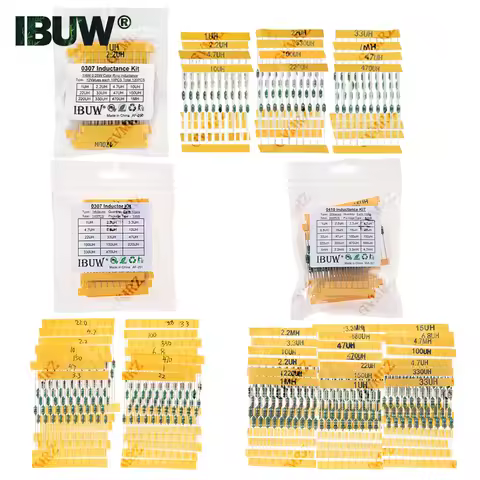Color Ring Inductor Assortment 0307 1/4W 0410 1/2W 1UH 10UH 100UH Inductors Inductors Assorted Set K