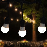 Dây đèn trang trí ngoài trời 5m 10 đuôi 10m 15 đuôi 20m 20 đuôi Bóng đèn nhựa không phải  Thủy tinh 