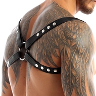 iEFiEL Hot Fashion Sexy Men Body Lingerie Faux Leather Adjustable Body Chest Harness Bondage Gay Cos