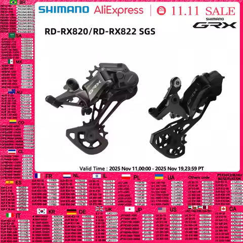 Shimano GRX RD RX820 Rear Derailleur RX822 SGS Long Cage 12 Speed Rear Derailleur SHADOW RD+ For Gra