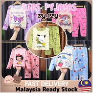 Set Pijamas Kartoon Baju Tidur Budak Perempuan Long Sleeve Kids Girl Pyjamas Set Nightwear Sleepwear