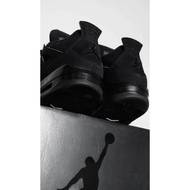 【ReadyStock】ee Air  4 Retro Black Cat Black-Light Graphite All black Basketball shoes AJ4 CU1110