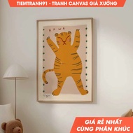 Tranh treo tường Tiger Print Nursery Print Bedroom Art Animal Illustration Wall Art Nursery tặng kè