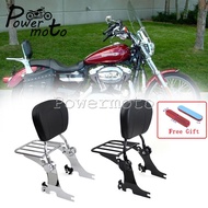 Motorcycle Chrome Rear Sissy Bar Backrest Detachable Luggage Rack For Harley Sportster XL 883 1200 I