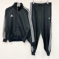 adidas運動外套和運動褲套裝，黑色，O碼，古著。