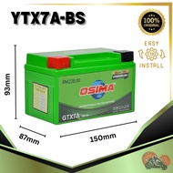 OSIMA GTX7A Sealed Motorcycle Battery | 12V Dry Cell | YTX7A | SYM VF3i JETPOWER BENELLI WMOTO ES125