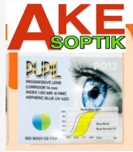 Akesoptik เลนส์โปรเกรสซีฟหลายชั้นไร้รอยต่อ 1.6mr8 สำหรับกรอบเจาะเซาะร่อง(เนื้อเลนส์เหนียว)(p013)