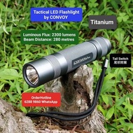 淨電筒（適合21700或18650鋰電池）2300流明. Convoy Flashlight 🔦 Torch. Battery and charger excluded.