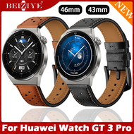 สายรัดข้อมือหนัง For Huawei watch GT 3 Pro สาย 46มม. 43มม. สำหรับสายนาฬิกาเปลี่ยนสายนาฬิกา Huawei watch GT3 Pro สาย สำหรับสายนาฬิกาสมาร์ทสีของ Huawei GT 3 Pro สาย