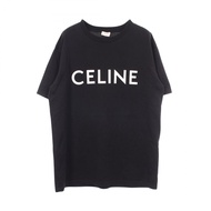 【二手】Celine CELINE短袖T卹，寬鬆版型，針織布料，Logo印花，2X681671Q，黑色，純棉，寬鬆純棉針織Logo T卹，男士，二手