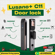 🔥[Free Installation] Lusano C11 Face Recog Door Lock + Door Bell & Viewer