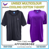 Baju Cotton T-Shirt Unisex Rumah Selesa/Solid Basic Plain Loose Cotton Round Neck Short TShirt Besar Sleeve XAG