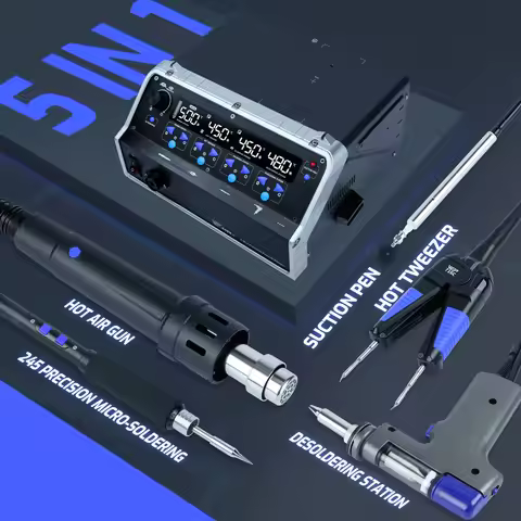 WEP 5-IN-1 1410W Soldering Staion C245 C210 Precision Soldering Iron Hot Air Gun Suction Tin Gun Wel