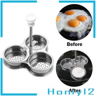 [HOMYL2] Stainless Steel Egg Poacher Professional Easy to Clean 3 Poached Eggs Cooker