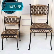 BW-6💖Rattan Chair Single Chair Rattan Home Small Rattan Chair Outdoor Balcony Outdoor Leisure Small Rattan Chair Back Ch