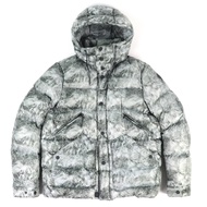 狀況極佳： MONCLER W Yamata White Mountaineering Mountaineering 羽絨服，帶有 Yosuke Aizawa 標誌貼片，灰色，3 碼，男款。