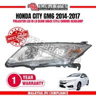 HONDA CITY GM6 2014-2017 PROJECTOR LED HI-LO BEAM GRACE STYLE CHROME HEADLAMP LAMPU DEPAN HEADLIGHT