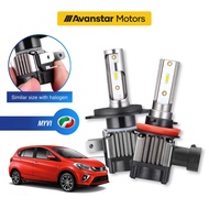 2PCS *1YearWarranty* Perodua Myvi Mini 1:1 Car LED Headlight Foglight 4300K/6000K H4 H8/H11 9005 HB3