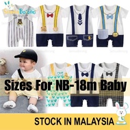 (0-18m) Baju Newborn Baby Boy Cotton Romper Short Sleeve One Piece Button Jumpsuit Night Wear 0625