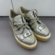 Chanel/香奈兒 銀色條紋厚底鬆糕鞋 38碼