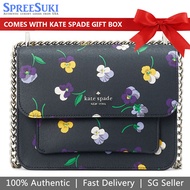 Kate Spade Handbag In Gift Box Crossbody Bag Floral Remi Flap Chain Crossbody Blazer Blue # KA793