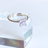 薰衣草花戒指 淡紫鋯石925銀白金