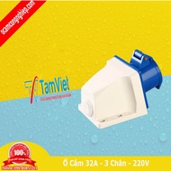 Single-phase 32A 3-pin cabinet-mounted industrial socket (fixed) - Tam Viet plug