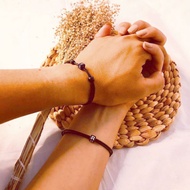 SINGLE SLIDE DICE LETTER INITIAL BRACELET / LETTER BRACELET (PINK