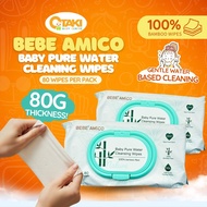 Bebe Amico Baby Water Wipes 80 Sheets Gentle Sensitive Skin | Tisu Basah Bayi Lembut Tanpa Iritasi